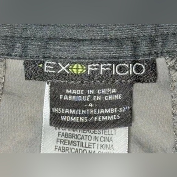 Exofficio Pants Womens 4 Gray Roll Up Capri Gorpcore Hiking Camping Performance - Picture 4 of 10